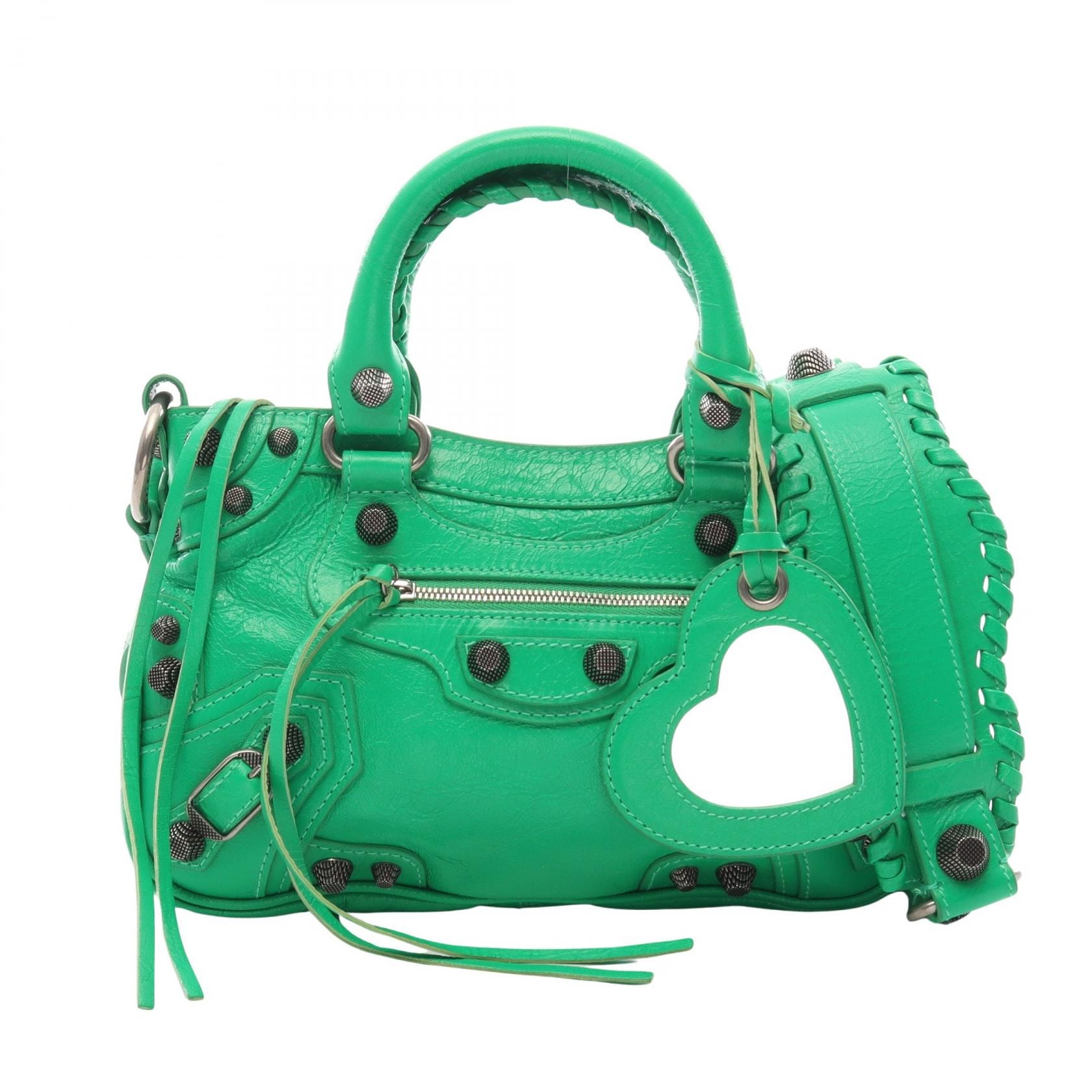 バレンシアガ BALENCIAGA ネオ カゴール S 2WAY ハンドバッグ バッグ レザー レディース グリーン系 751523 【中古】