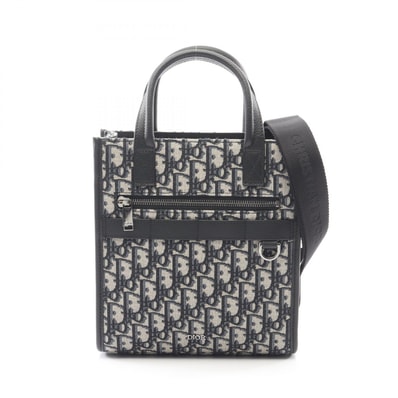 ディオール Dior Safari サファリ ノースサウス オブリーク ハンドバッグ バッグ キャンバス レザー メンズ ベージュ系 / ネイビー系 1ESP0311YKY-H27Z 【中古】