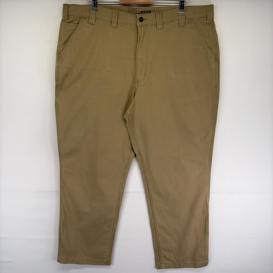 古着 カーハート Carhartt ダック パンツ ワーク ワンポイントロゴ ジッパーフライ 大きいサイズ w44 L32 ベージュ系 メンズ