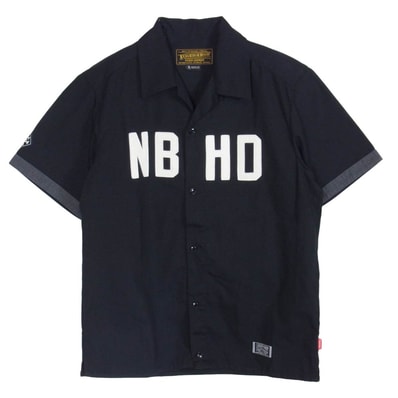 NEIGHBORHOOD ネイバーフッド 101BRNH-SHM01S BOWL SHIRT オープンカラー 開襟 ボーリング 半袖 シャツ ブラック系 M【中古】