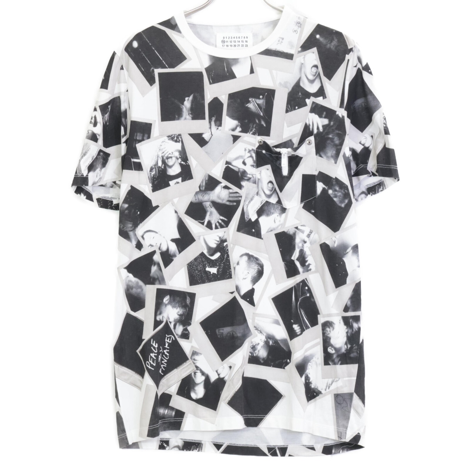 メゾンマルジェラ ブラック PRINTED Tシャツ 46