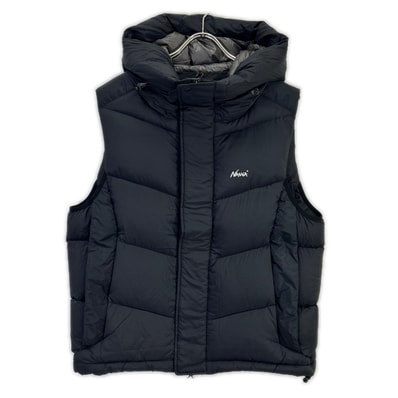 ナンガ N2530-OB029A ブラック LITEFORCE DOWN VT ライトフォースフーデットダウンベスト M