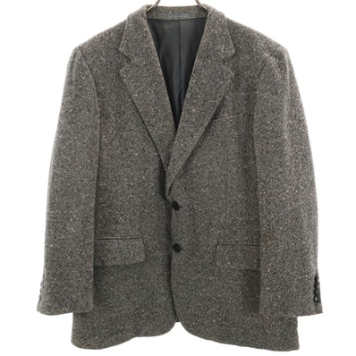 Burberrys バーバリーズ 90s 日本製 オールド ツイード テーラードジャケット AB5 ブラック系 三陽商会