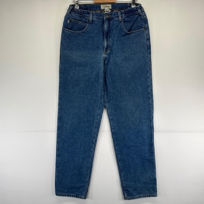 古着 エルエルビーン L.L.Bean デニム パンツ テーパード 裏地付 デニム ジーパン w34×L32 ブルー系 メンズ