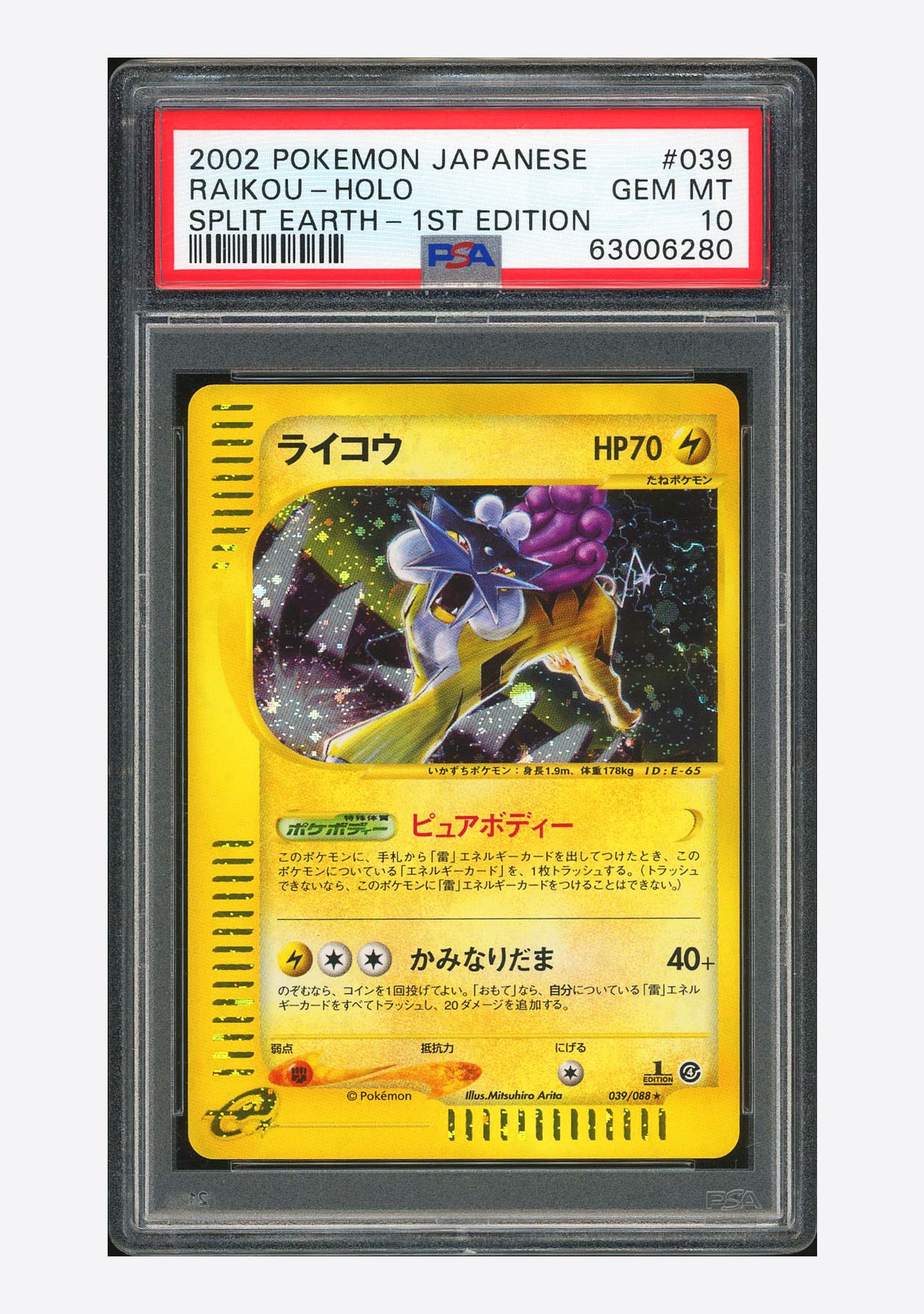 ライコウ　カードe psa10 裂けた大地 ライコウ eカード psa10 裂けた大地 【公式通販】