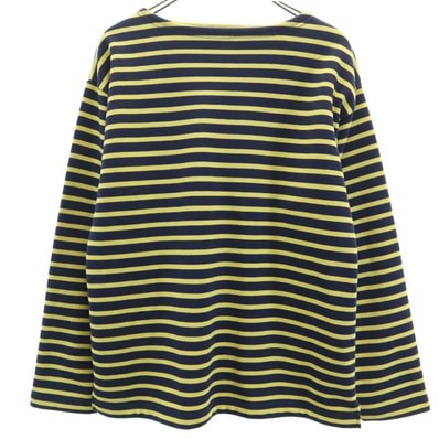 JOURNAL STANDARD relume ジャーナルスタンダードレリューム ボーダー柄 長袖 ボートネック Tシャツ L ネイビー系 ロンT 裏起毛