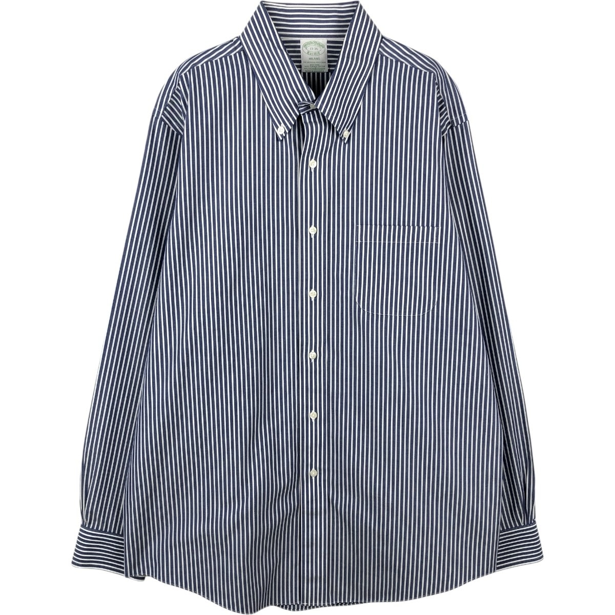 古着 ブルックスブラザーズ Brooks Brothers Est.1818 MILANO FIT 長袖 ボタンダウンストライプシャツ メンズXL相当/eaa659921