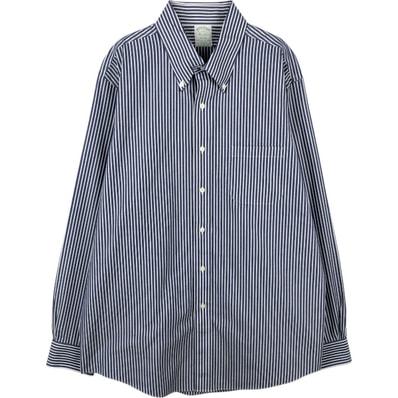 古着 ブルックスブラザーズ Brooks Brothers Est.1818 MILANO FIT 長袖 ボタンダウンストライプシャツ メンズXL相当/eaa659921