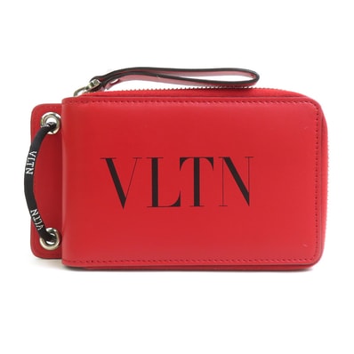ヴァレンティノ ガラヴァーニ Valentino Garavani 二つ折り財布 レザー レッド/ブラック ユニセックス【中古】 h32344a