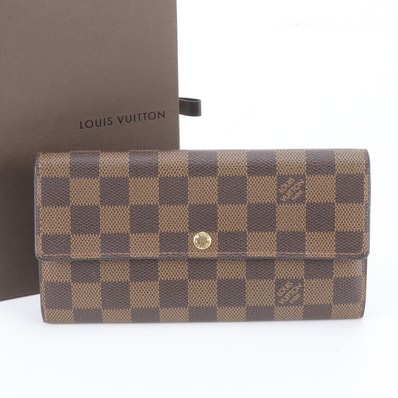 ■極美品 ルイヴィトン ダミエ ポルトフォイユ サラN61734 長財布