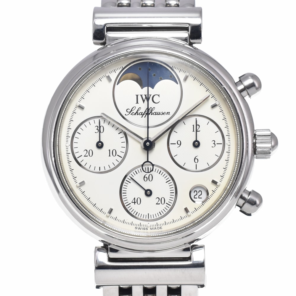 値下 訳あり IWC IWC SCHAFFHAUSEN IW373606 リトル ダヴィンチ クロノグラフ ホワイト クォーツ レディース 腕時計 N#148049