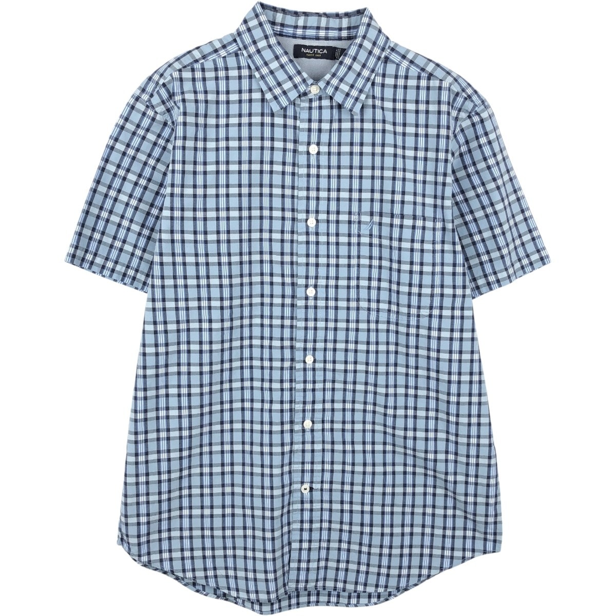 古着 00年代~ ノーティカ NAUTICA 半袖 コットン チェックシャツ メンズM相当/eaa668690
