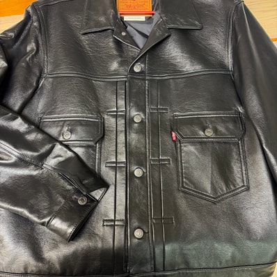 Levi's Premium Black Type ll Trucker Leather Jacket "Black"
