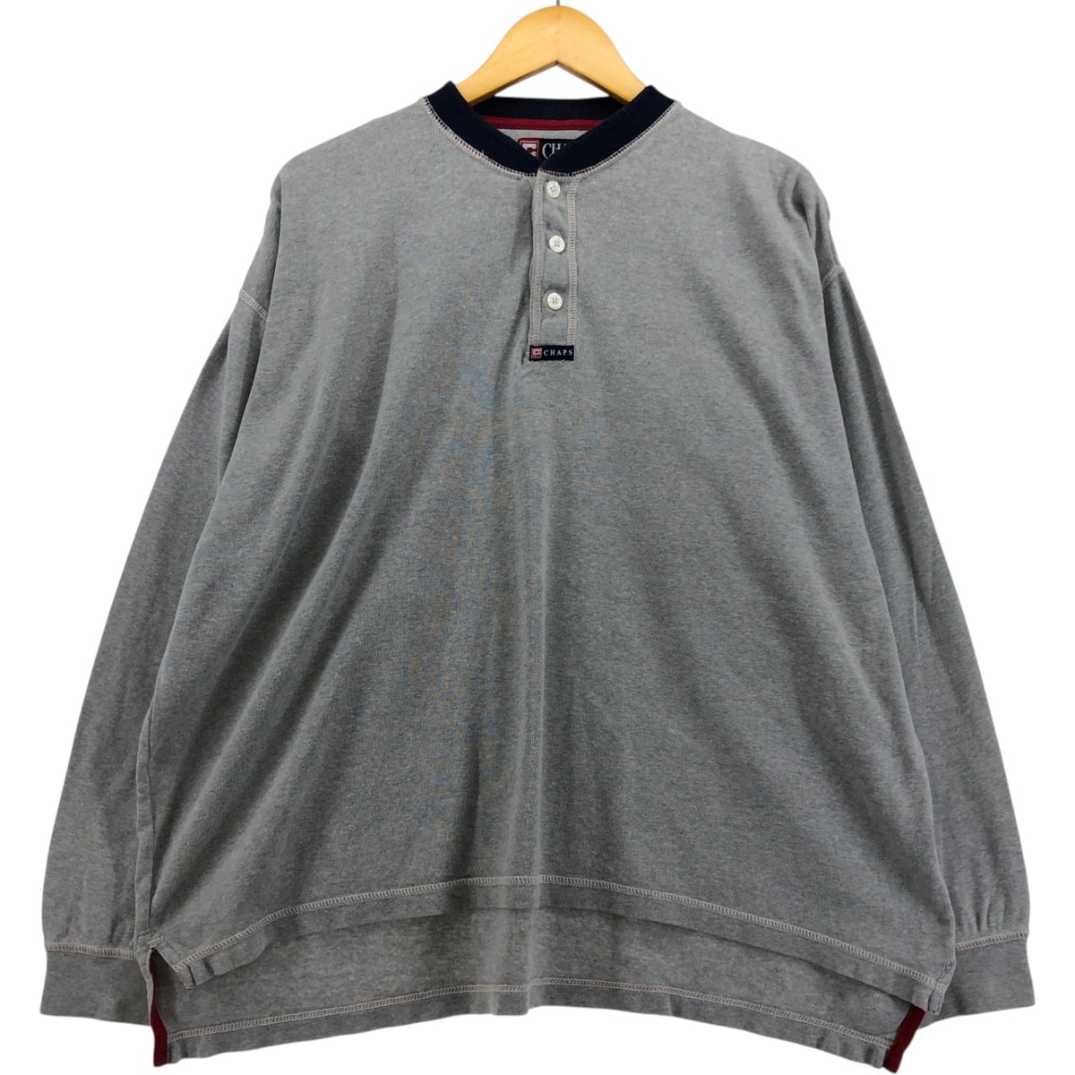 古着 90年代 ラルフローレン Ralph Lauren CHAPS チャップス ヘンリーネック サーマルロングTシャツ メンズXL相当 ヴィンテージ/eaa567749