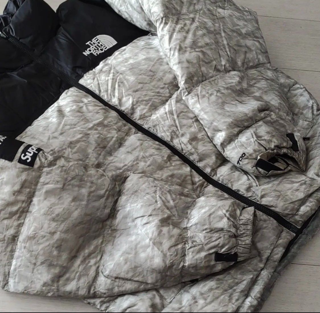 Supreme x The North Face Nuptse Jacket "White Paper Print"