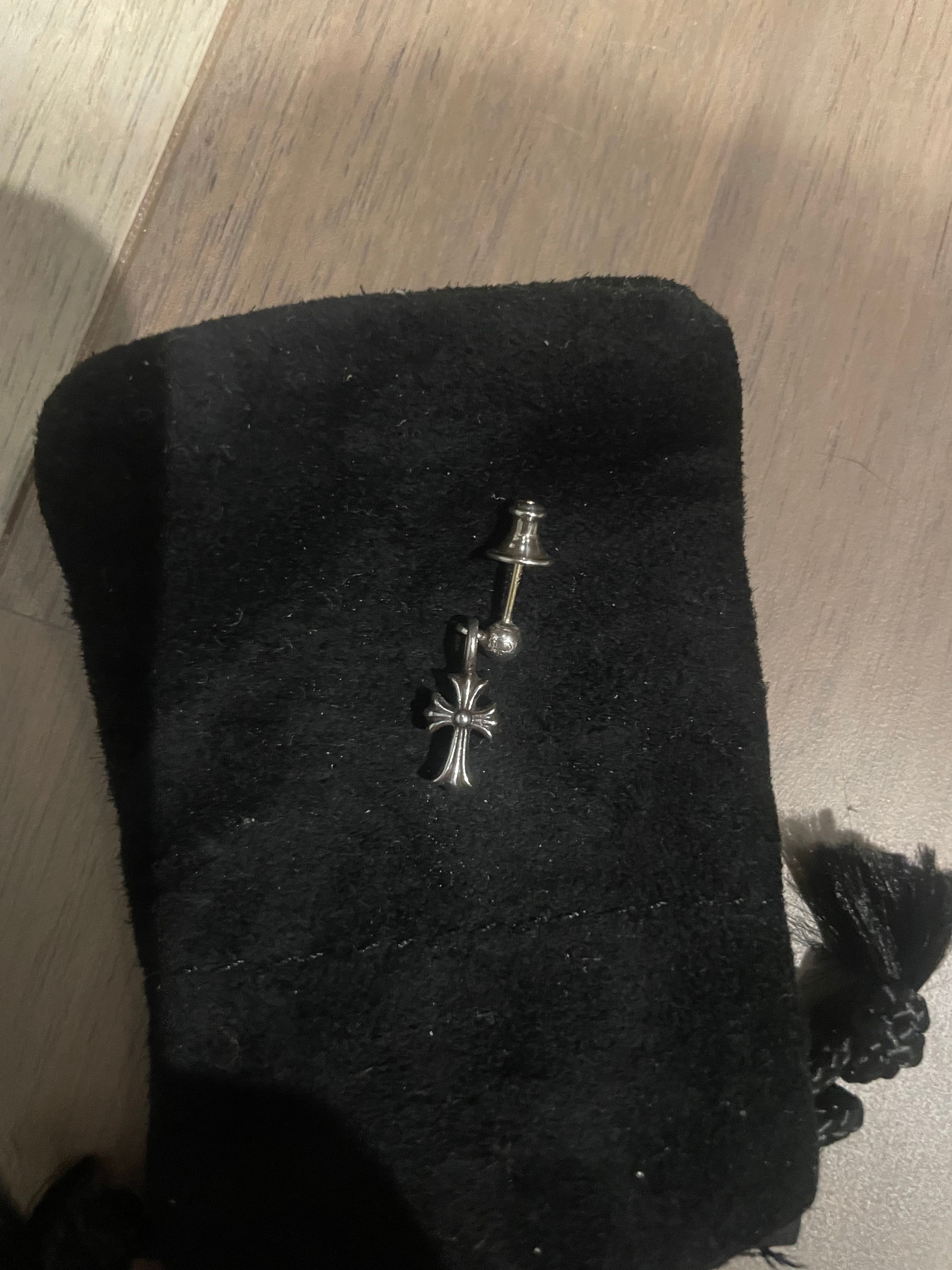 Chrome Hearts Drop Stack CH Cross Earrings "Silver"