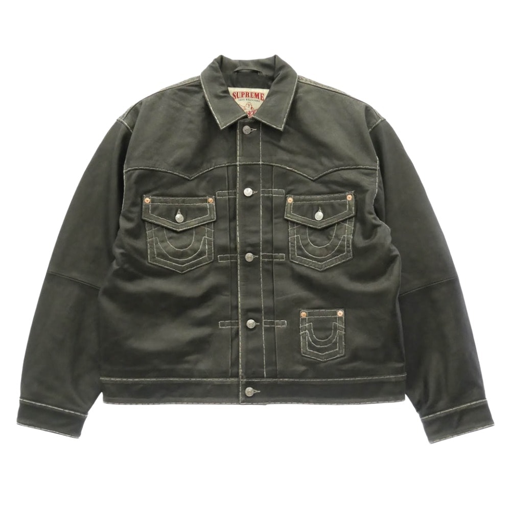 Supreme x True Religion Leather Trucker Jacket "Black"
