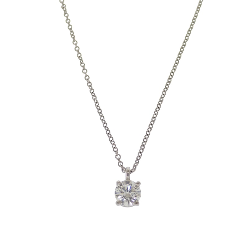 ティファニー TIFFANY&Co. ソリティア 1PD ネックレス Pt950プラチナ ダイヤモンド レディース【中古】【Aランク】