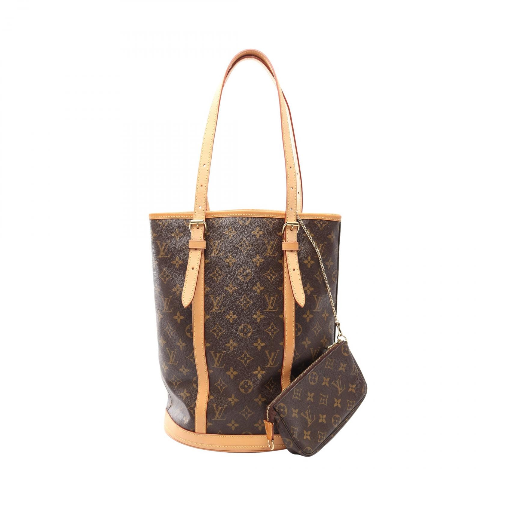 ルイ・ヴィトン LOUIS VUITTON バケットGM ショルダーバッグ バッグ PVCコーティングキャンバス レザー モノグラム レディース ブラウン系 M42236 【中古】