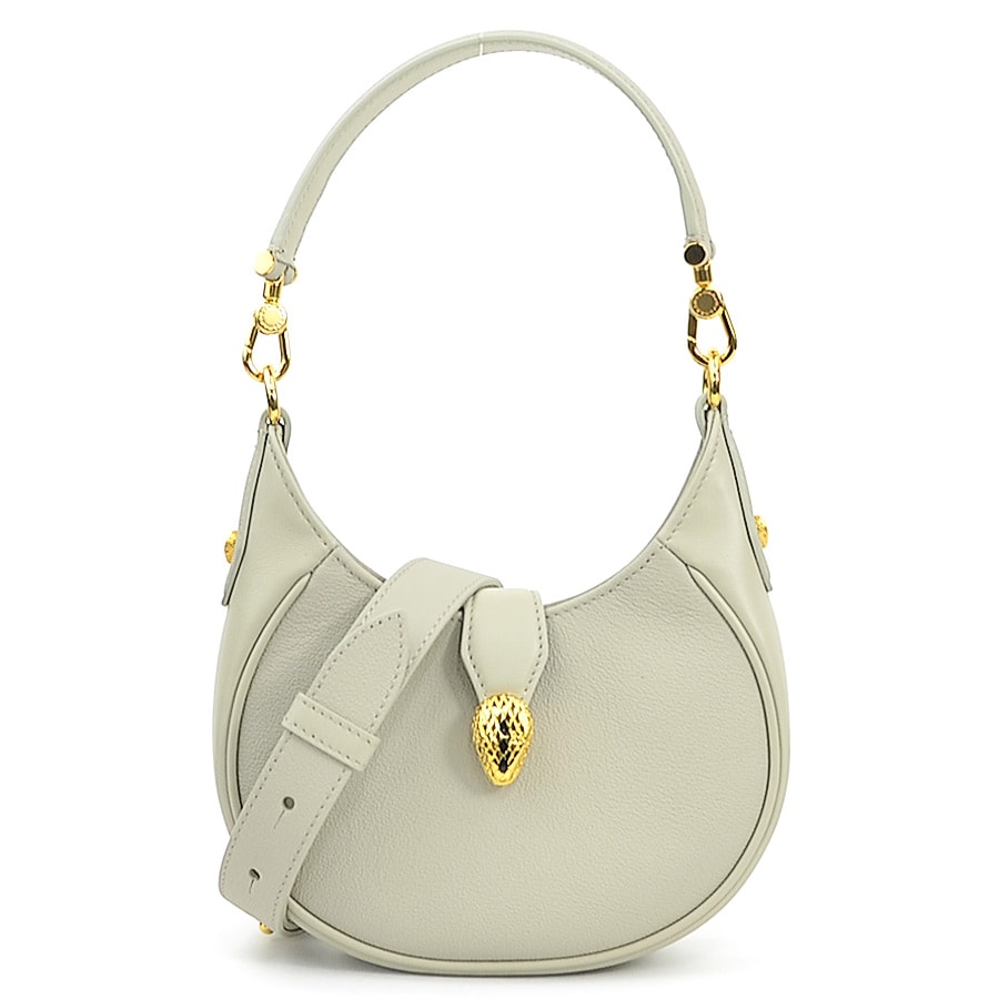 ブルガリ BVLGARI ハンドバッグ ショルダーバッグ セルペンティ エリプス レザー/メタル グレージュ/ゴールド レディース【中古】 e62362j