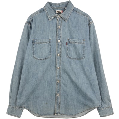 古着 90~00年代 リーバイス Levi's 長袖 デニムシャツ メンズL相当 ヴィンテージ/eaa643512