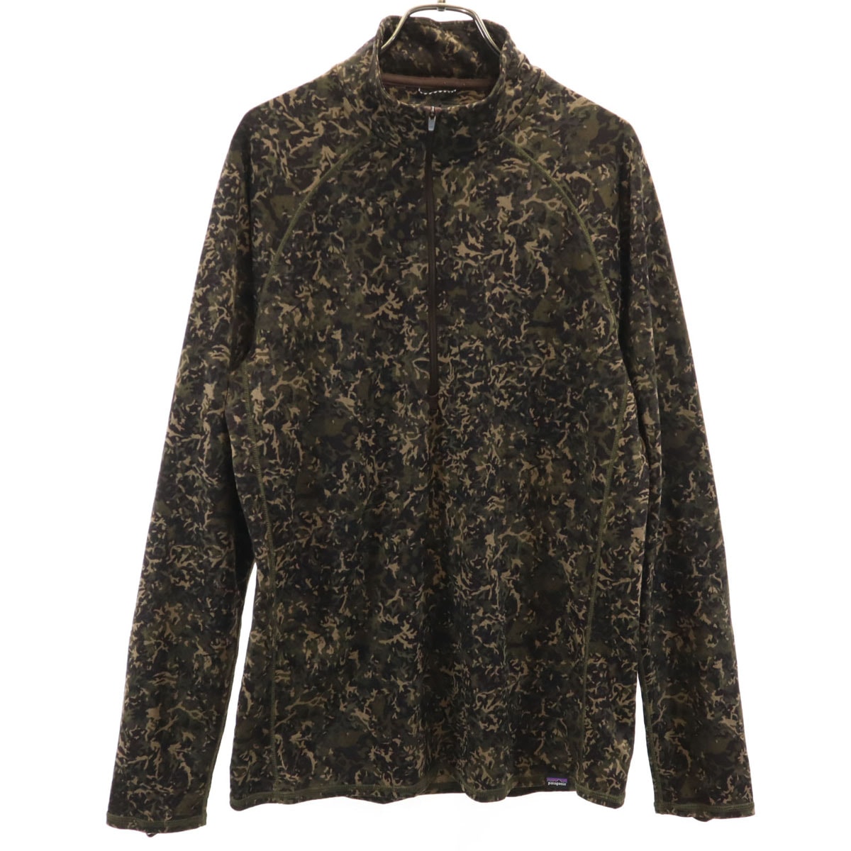 patagonia パタゴニア カモフラ柄 長袖 キャプリーン ミッドウェイト ハーフジップ ウェア M カーキ 44447 アウトドア 迷彩