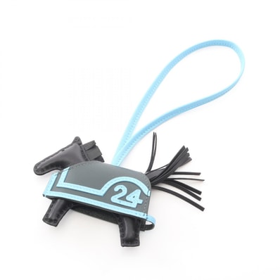 エルメス HERMES ロデオロベオクールPM チャーム アクセサリー レザー アニョーミロ / ヴォースイフト アニョーミロ ブラック(エルメス) レディース ブラック系 / ブルー系 【中古】