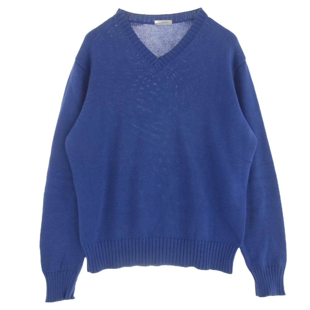 CRUCIANI クルチアーニ ニット Vネック コットン ニット セーター イタリア製 ブルー系 50【中古】