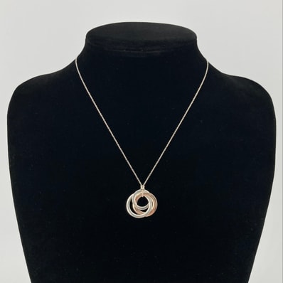 TIFFANY&Co.(ティファニー) 1837 インターロッキング サークル Ag925/ルベドメタル ネックレス 5.21g シルバー×ピンクゴールド