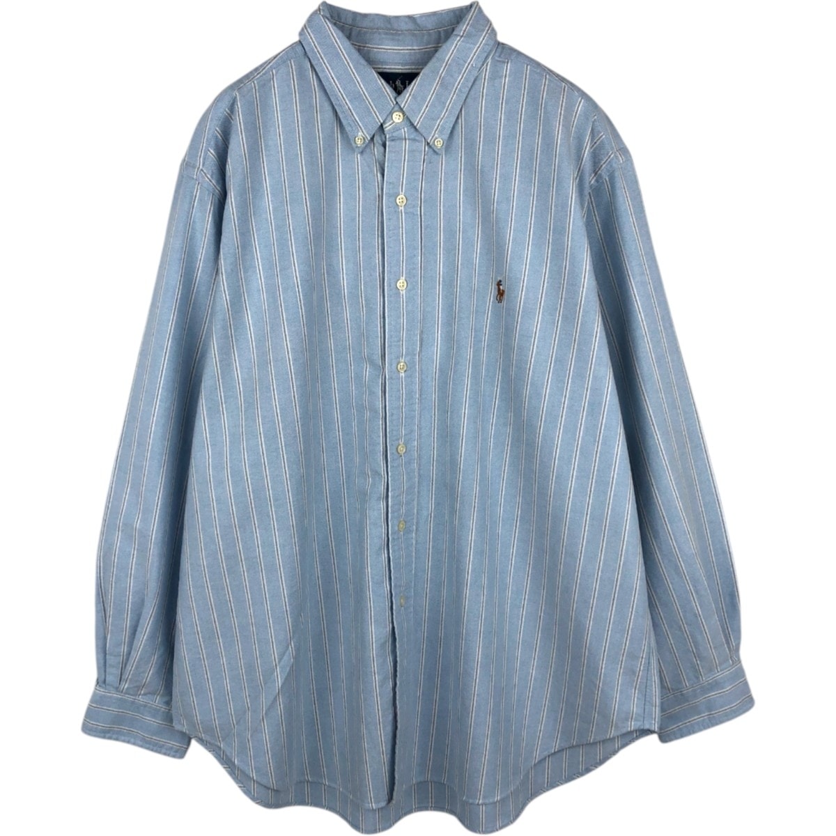古着 ラルフローレン Ralph Lauren CLASSIC FIT 長袖 ボタンダウンストライプシャツ メンズXL相当/eaa678075