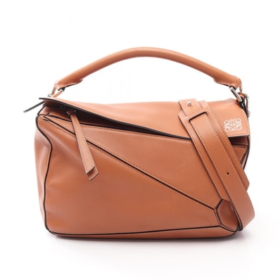 ロエベ LOEWE パズルバッグ ミディアム 2WAY ハンドバッグ バッグ レザー レディース ブラウン系 【中古】