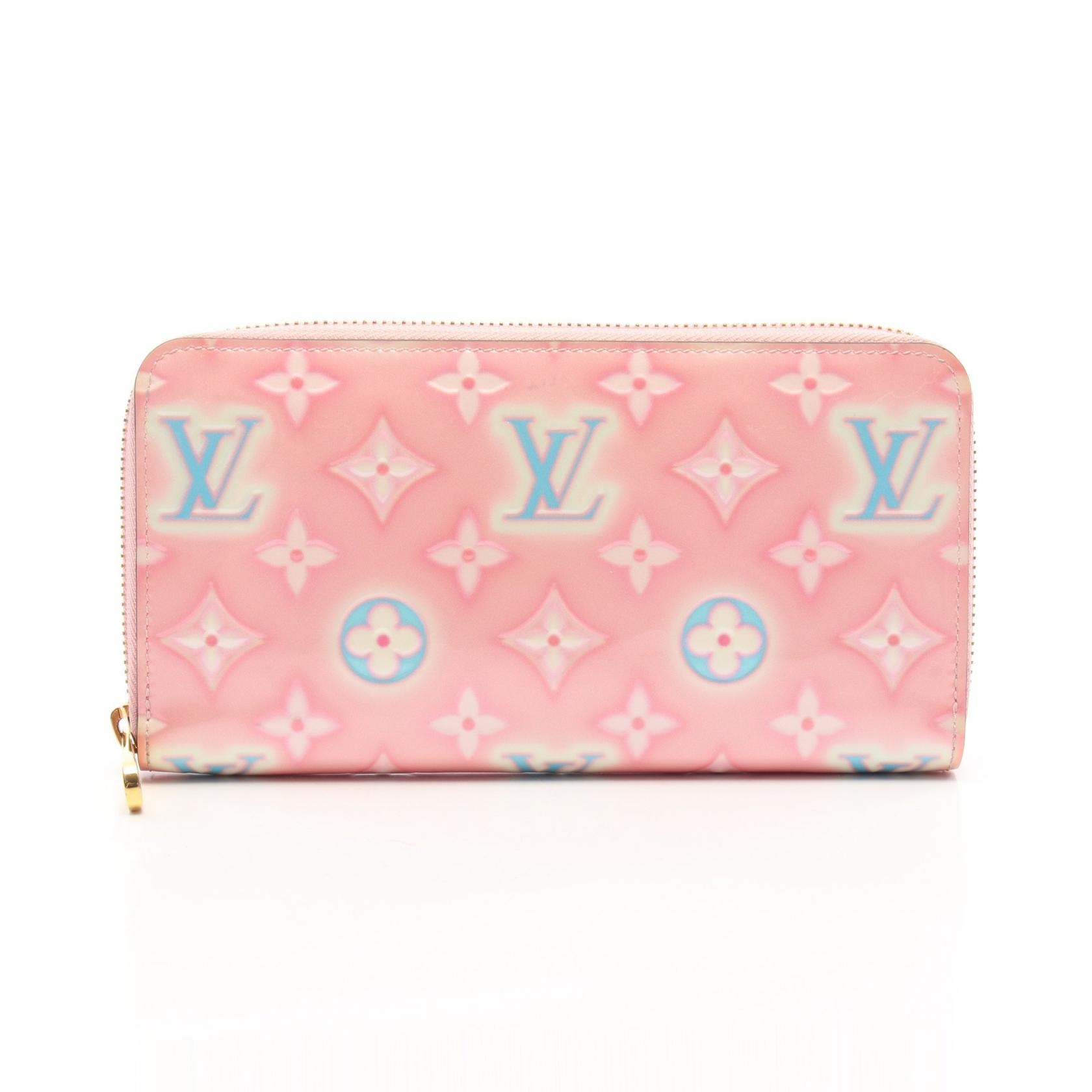 ルイ・ヴィトン LOUIS VUITTON ジッピーウォレット ラウンド長財布 財布 パテントレザー ヴェルニ ピンク レディース ピンク系 ライトピンクネオン M81145 【中古】