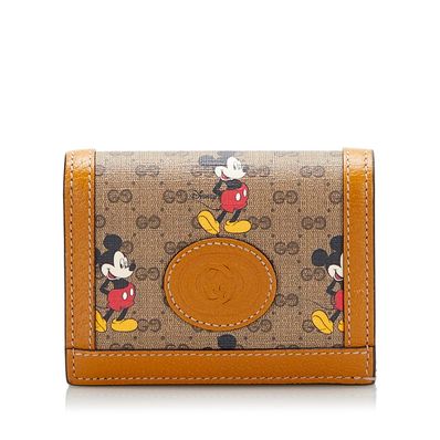 美品 グッチ ×ディズニー ミッキーマウス コラボ GGスプリーム 二つ折り財布