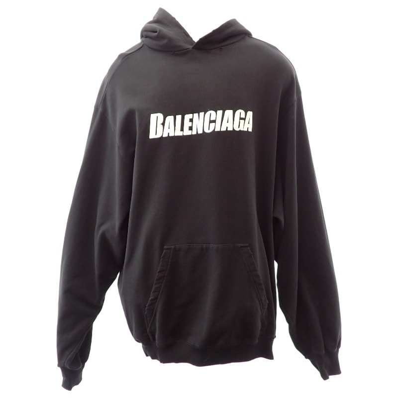 バレンシアガ オーバーサイズフーディプルオーバー ブラック【中古】【ABランク】