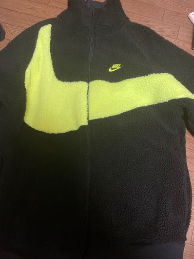 Nike Big Swoosh Reversible Boa Jacket"Black Neon"