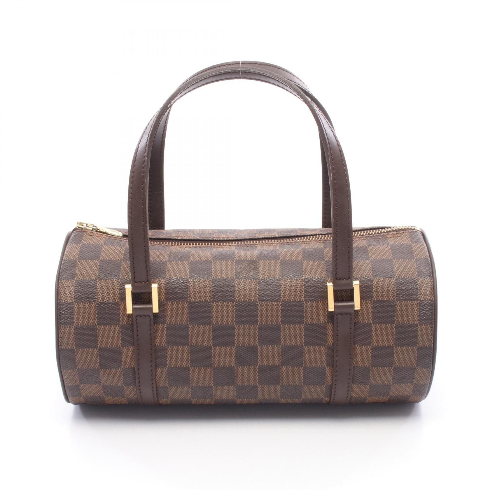 ルイ・ヴィトン LOUIS VUITTON パピヨン26 ダミエエベヌ ハンドバッグ バッグ PVCコーティングキャンバス レザー レディース ブラウン系 N51304 【中古】