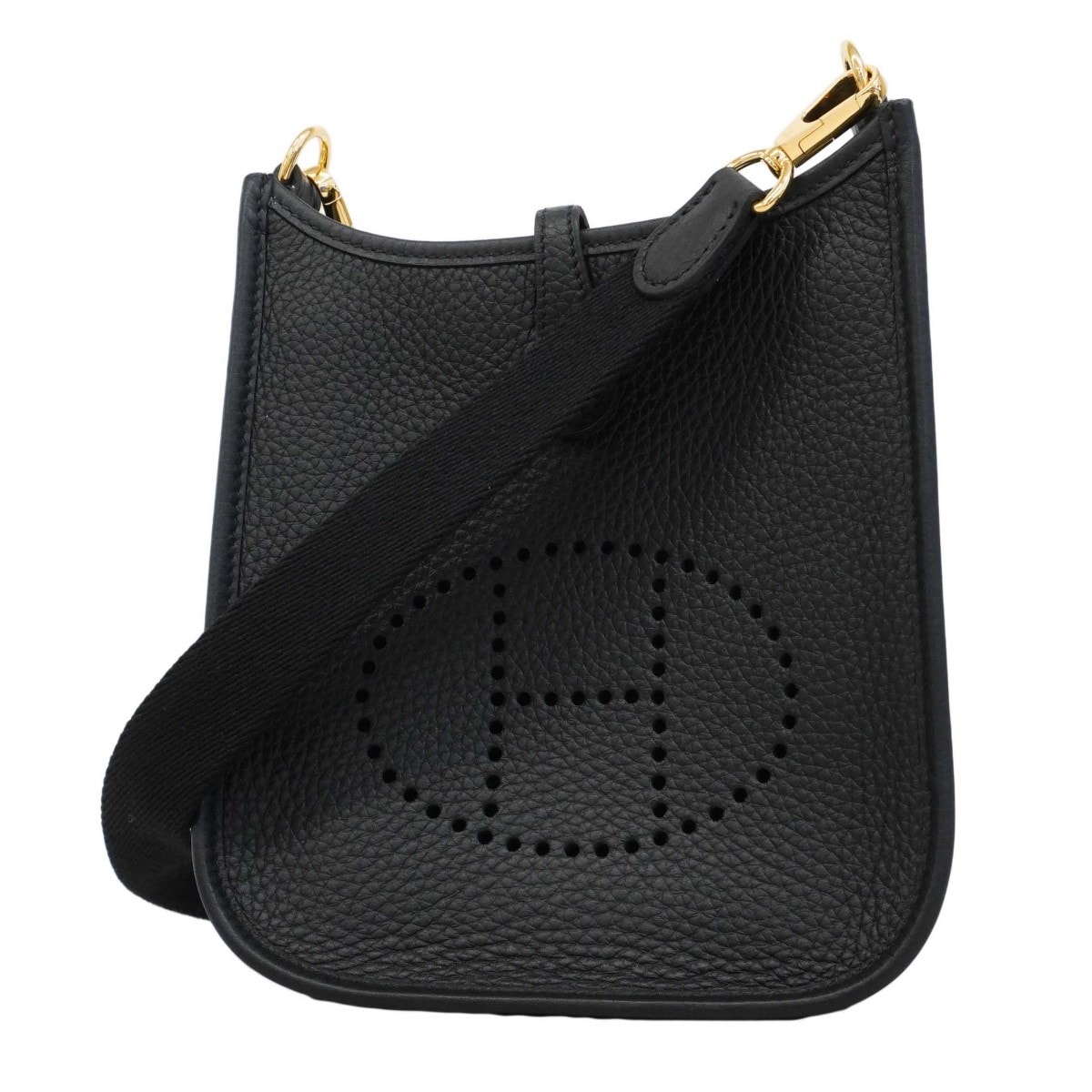 ★SALE【6db2182】エルメス ショルダーバッグ エヴリンTPM トリヨンクレマンス ブラック ゴールド金具 W刻印【中古】レディース