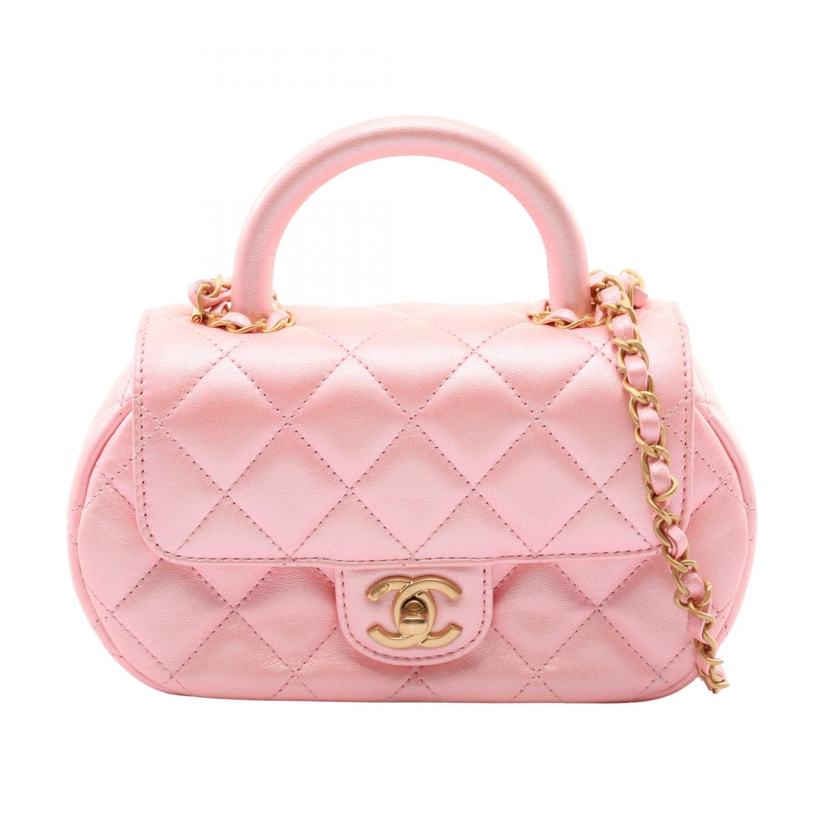 シャネル CHANEL マトラッセ トップハンドル 2WAY ショルダーバッグ バッグ ファブリック レディース ピンク系 AS4573 【中古】