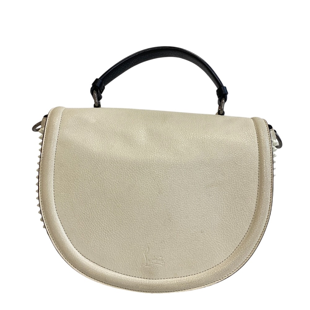 クリスチャンルブタン Christian Louboutin ショルダーバッグ スパイク パネトーネ ホワイト