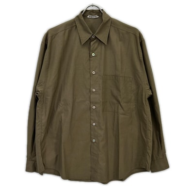 オーラリー A24AS02TN 24AW カーキ WASHED FINX TWILL BIG SHIRT 長袖シャツ 3