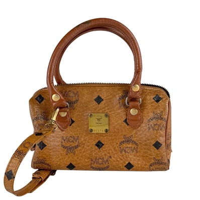 エム シー エム MCM ハンドバッグ ショルダーバッグ レザー ブラウン レディース【中古】 z10134