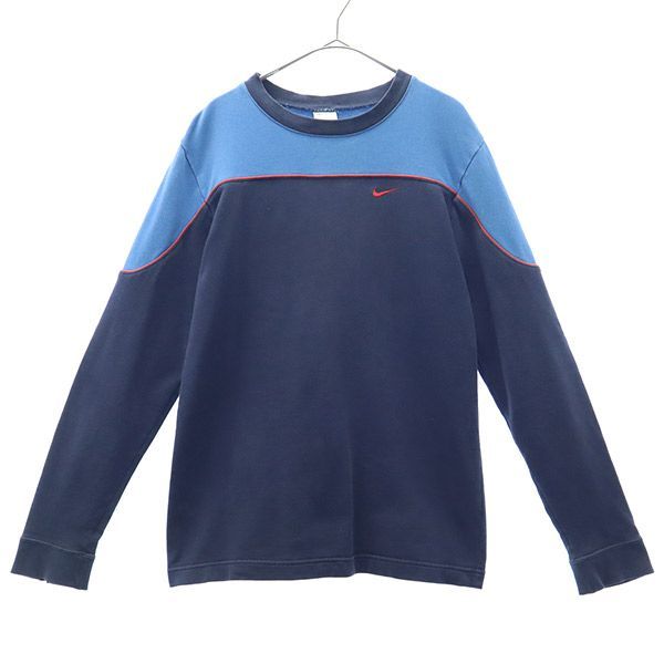 NIKE ナイキ 切替 長袖 Tシャツ ロゴ刺繍