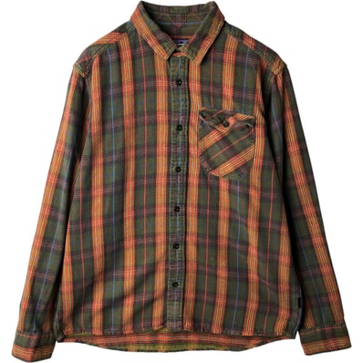 古着 パタゴニア Patagonia ORGANIC COTTON オーガニックコットン ロングスリーブ アイアン リッジ シャツ 52240FA13 長袖 フランネルチェックシャツ メンズL相当/eaa647216