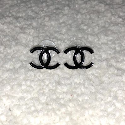 CHANEL Coco Mark Earrings "Black"