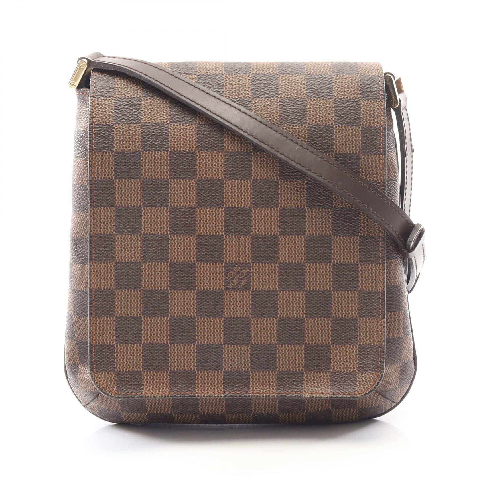 ルイ・ヴィトン LOUIS VUITTON ミュゼットサルサ ロングストラップ ショルダーバッグ バッグ PVCコーティングキャンバス レザー ダミエ エベヌ レディース ブラウン系 N51300 【中古】