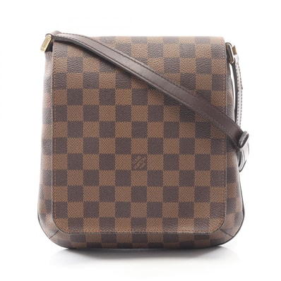 ルイ・ヴィトン LOUIS VUITTON ミュゼットサルサ ロングストラップ ショルダーバッグ バッグ PVCコーティングキャンバス レザー ダミエ エベヌ レディース ブラウン系 N51300 【中古】
