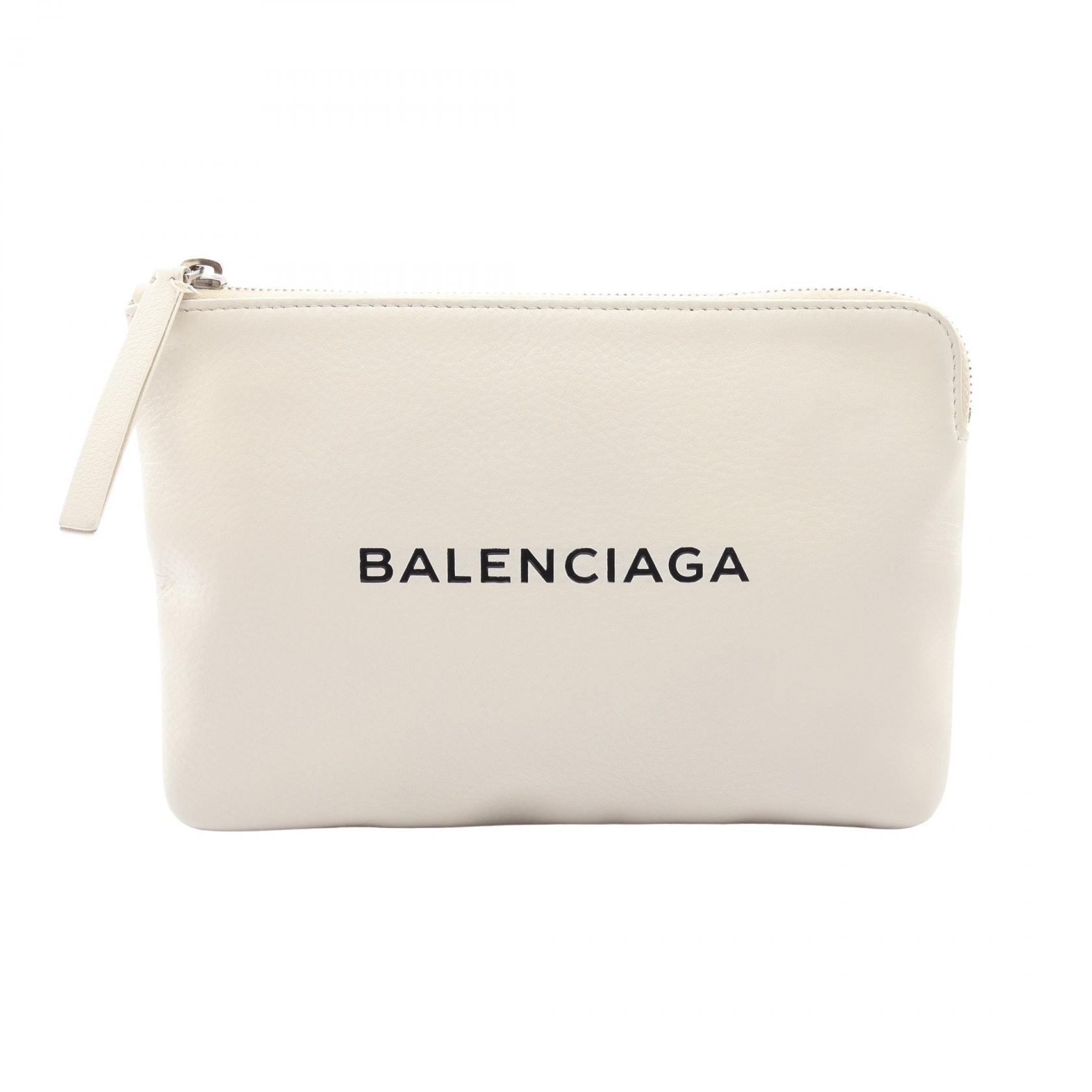 バレンシアガ BALENCIAGA エブリデイポーチ セカンドバッグ クラッチバッグ バッグ レザー メンズ レディース ホワイト系 492465 【中古】