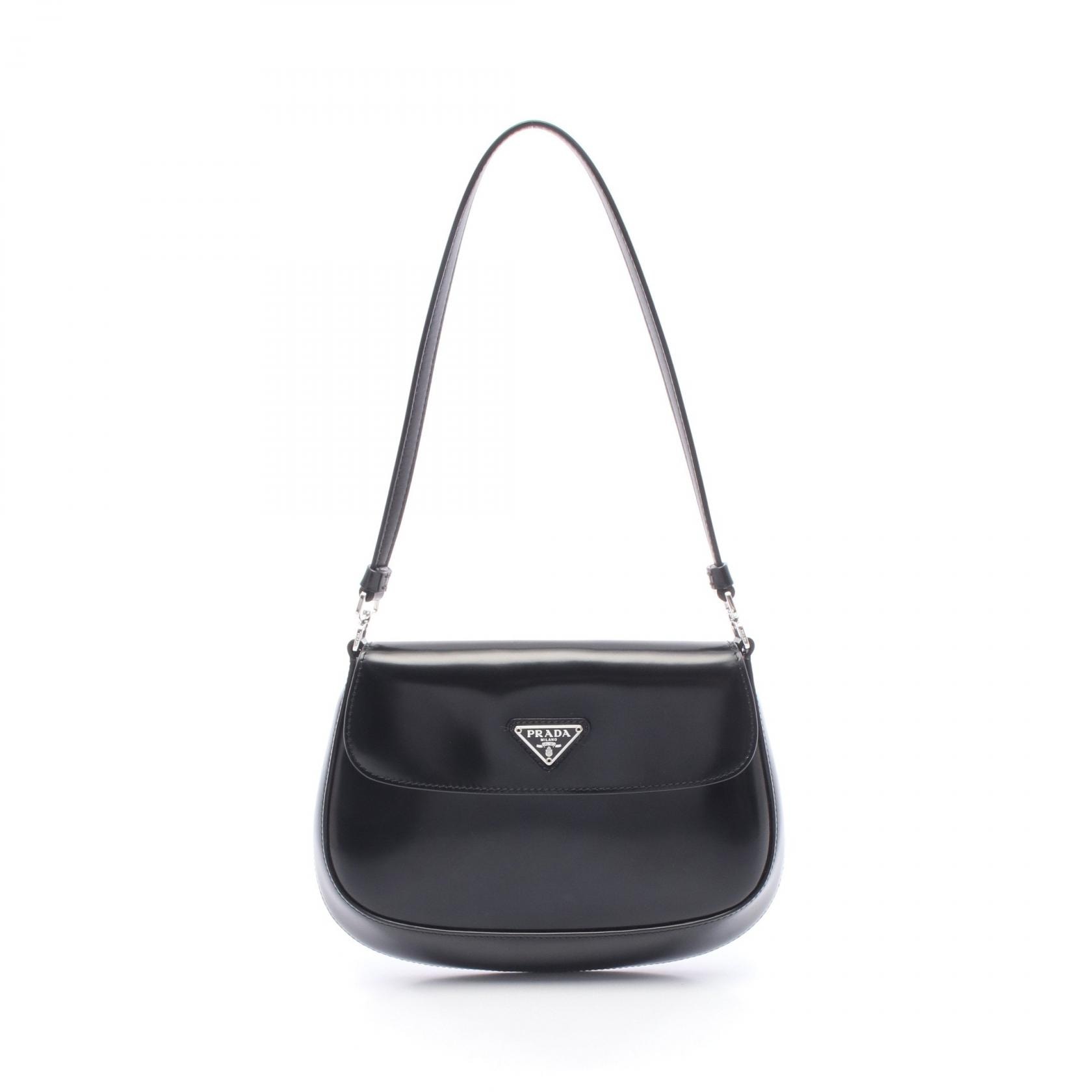 プラダ PRADA クレオ ミニ ハンドバッグ バッグ レザー レディース ブラック系 【中古】