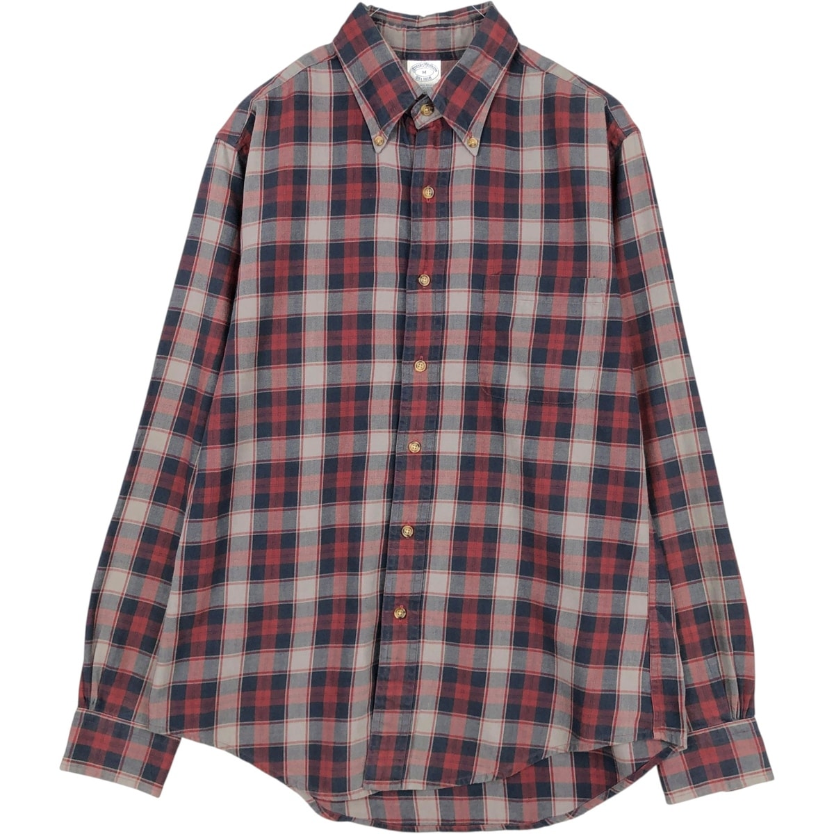 古着 ブルックスブラザーズ Brooks Brothers Est.1818 長袖 ボタンダウンチェックシャツ メンズM相当/eaa673033