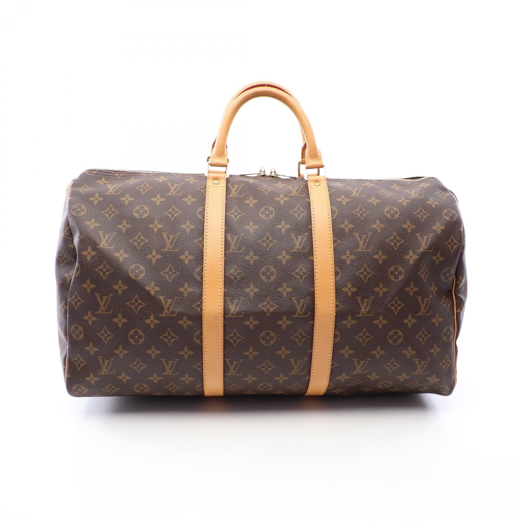 ルイ・ヴィトン LOUIS VUITTON キーポル50 モノグラム ボストンバッグ バッグ PVCコーティングキャンバス レザー メンズ レディース ブラウン系 M41426 【中古】